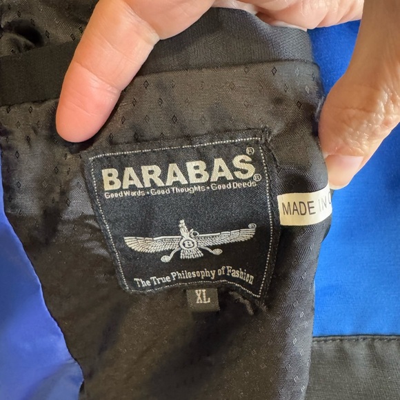 Barabas Jacket Men’s Suit Coat Blazer Size XL Black w Blue - Picture 5 of 13